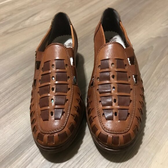 Rieker Antistress Ladies Brown/ Tan Leather Shoes Size 6.5 - Picture 2 of 6